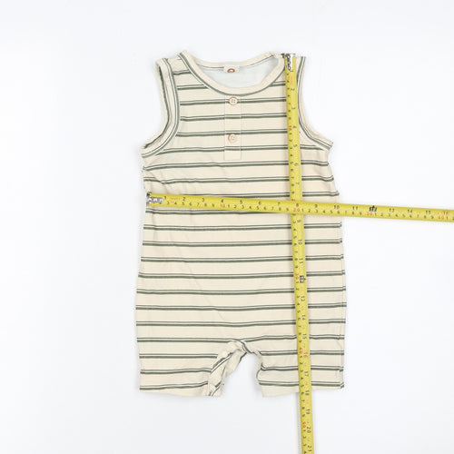 Cozy Cub Beige Striped Romper Unisex Baby 18-24 Months Sleeveless Jersey