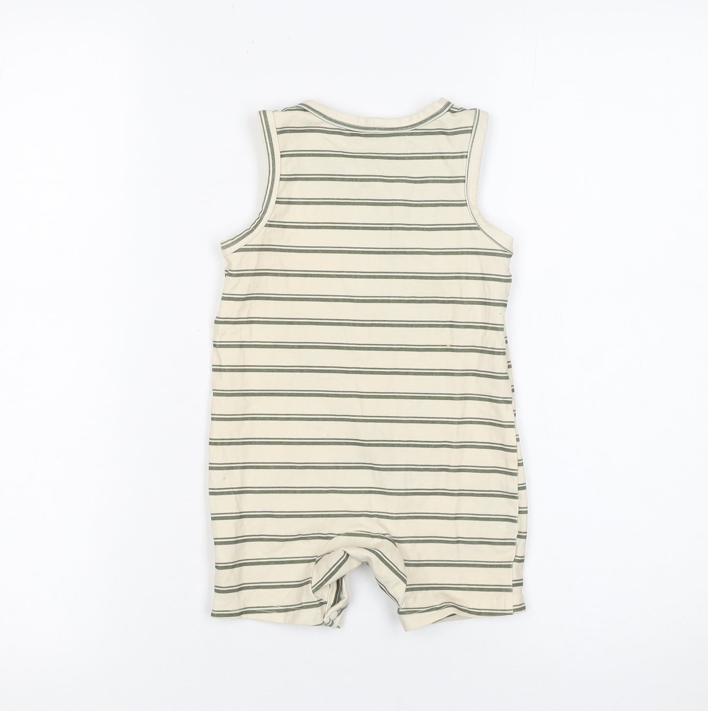 Cozy Cub Beige Striped Romper Unisex Baby 18-24 Months Sleeveless Jersey