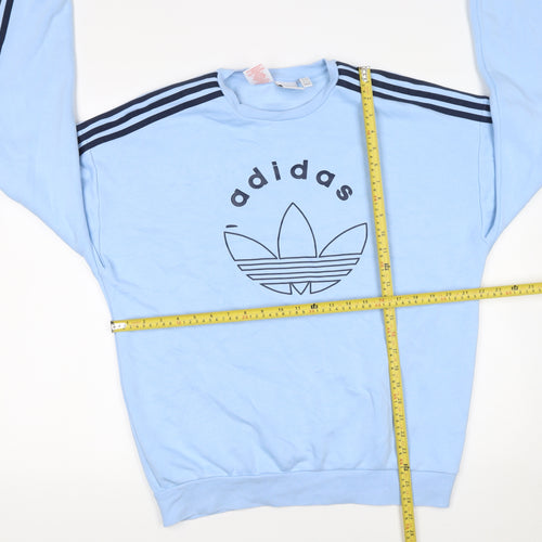 Adidas Boys Blue Crew Neck Pullover Sweatshirt 14-15 Years Logo Jersey