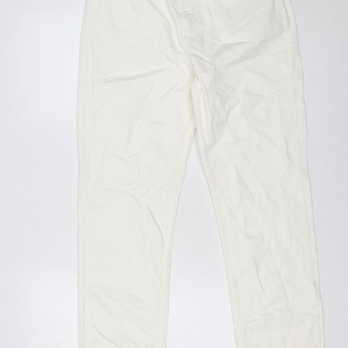 Primark Women’s White Straight Denim Jeans Size 8 Cotton