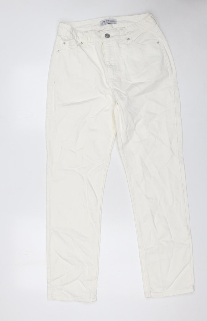 Primark Women’s White Straight Denim Jeans Size 8 Cotton