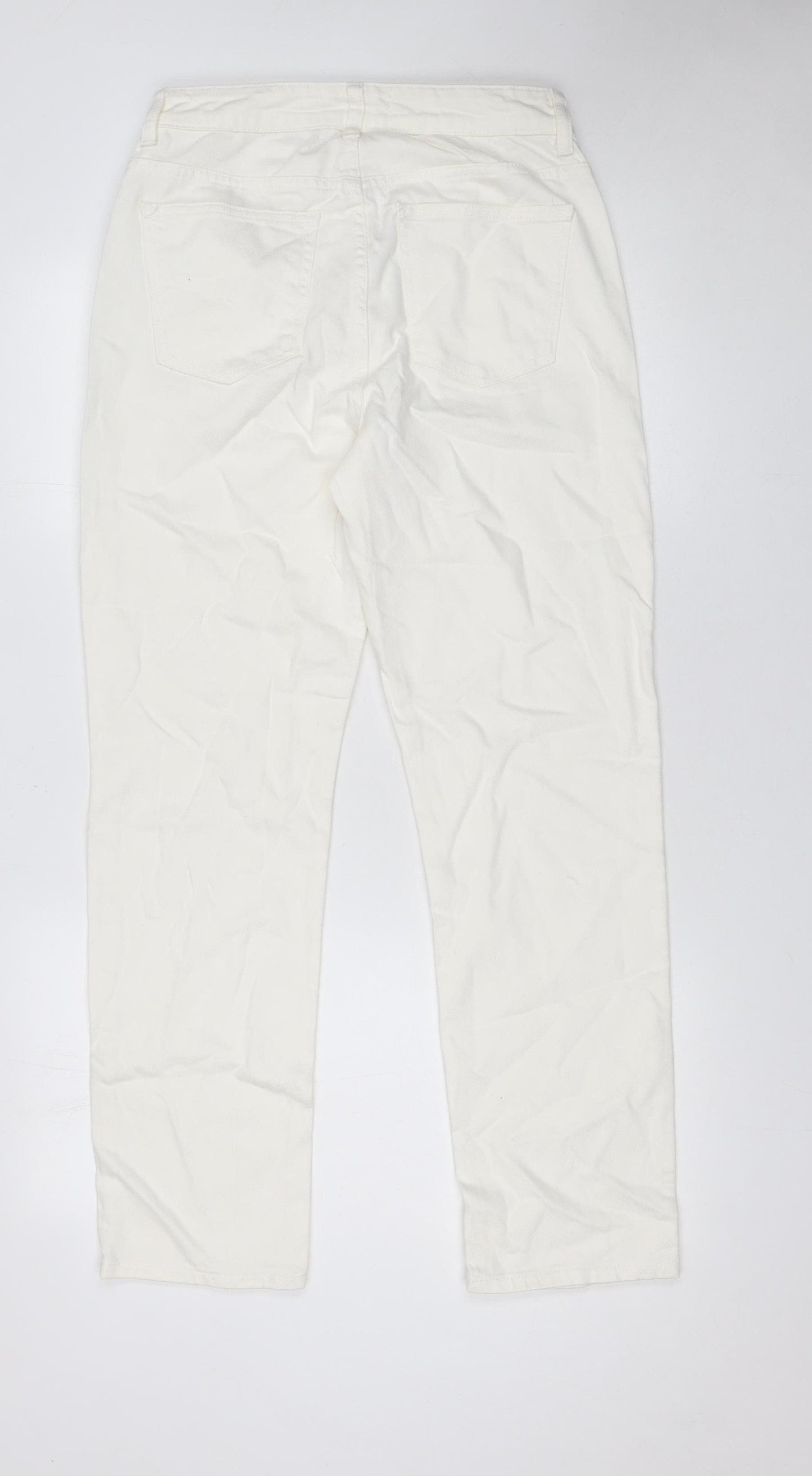 Primark Women’s White Straight Denim Jeans Size 8 Cotton