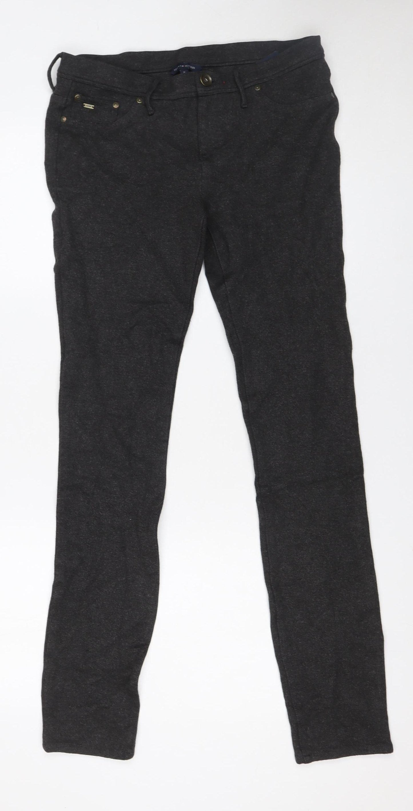 Tommy Hilfiger Women's Charcoal Skinny Trousers M Viscose Blend