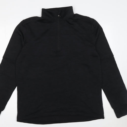 Dunnes Stores Men's Black XL 1/4 Zip High Neck Sweatshirt