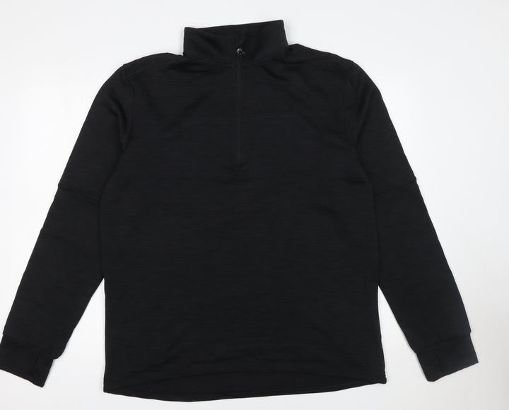 Dunnes Stores Men's Black XL 1/4 Zip High Neck Sweatshirt
