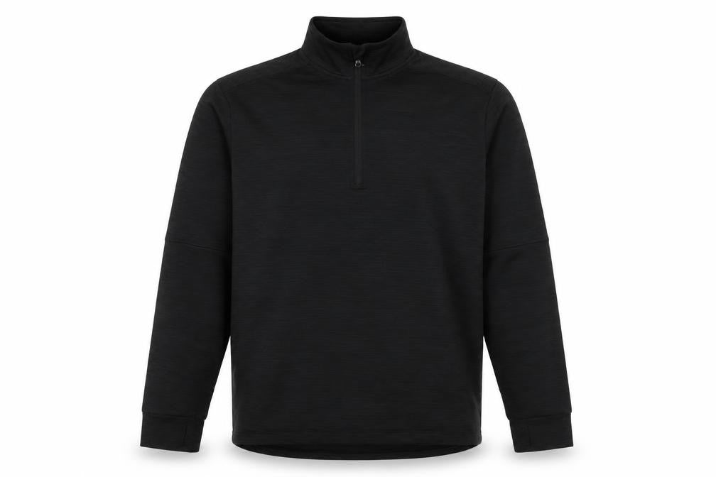 Front view of Dunnes Men's Black XL 1/4 Zip High Neck Sweatshirt