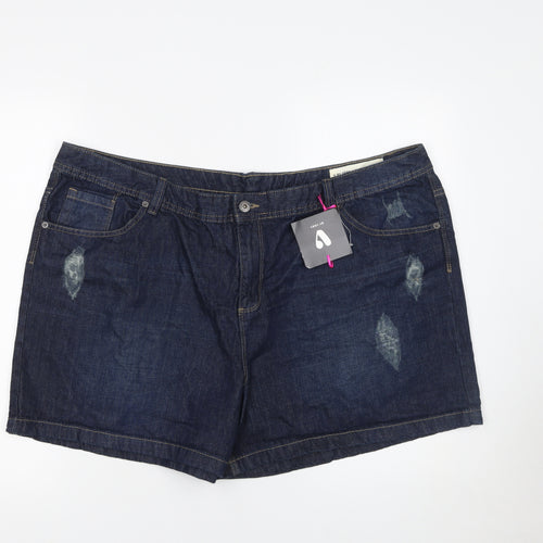 Very Women Blue Denim Shorts Size 22 Regular Fit Casual Summer