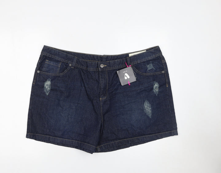 Very Women Blue Denim Shorts Size 22 Regular Fit Casual Summer
