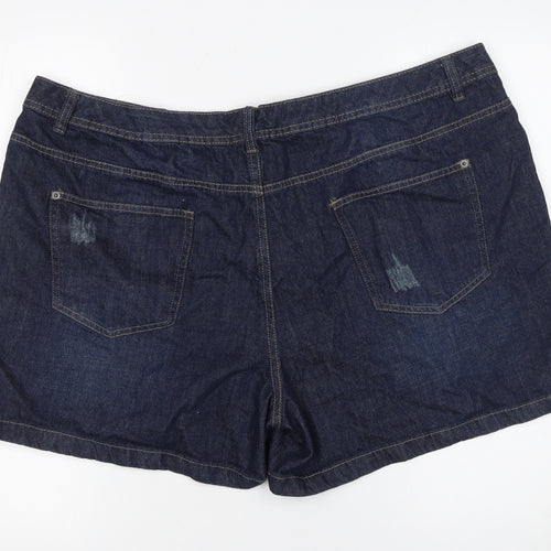Very Women Blue Denim Shorts Size 22 Regular Fit Casual Summer