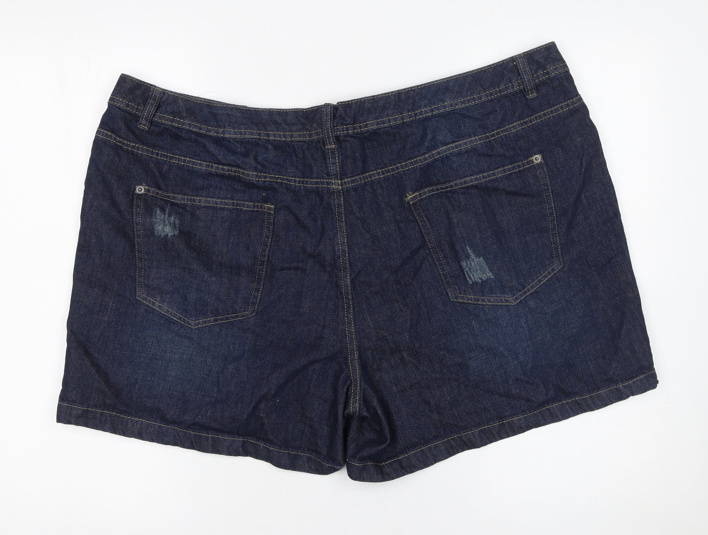 Very Women Blue Denim Shorts Size 22 Regular Fit Casual Summer