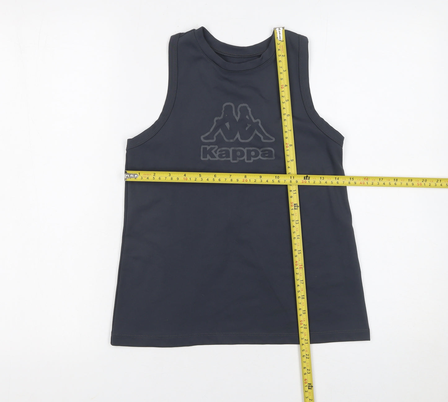 Kappa Girls Black Sleeveless Tank Top L Sports Activewear