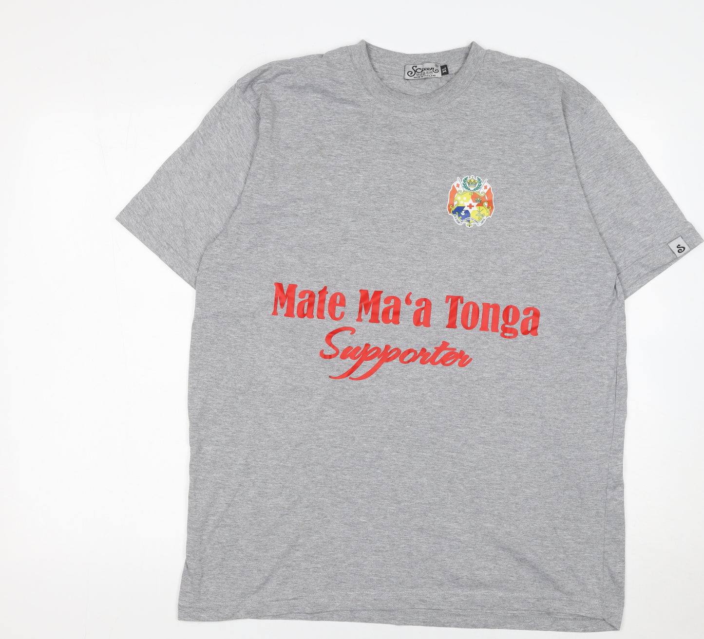 Screen Men’s Grey Mate Ma’a Tonga Supporter Graphic T-Shirt XL