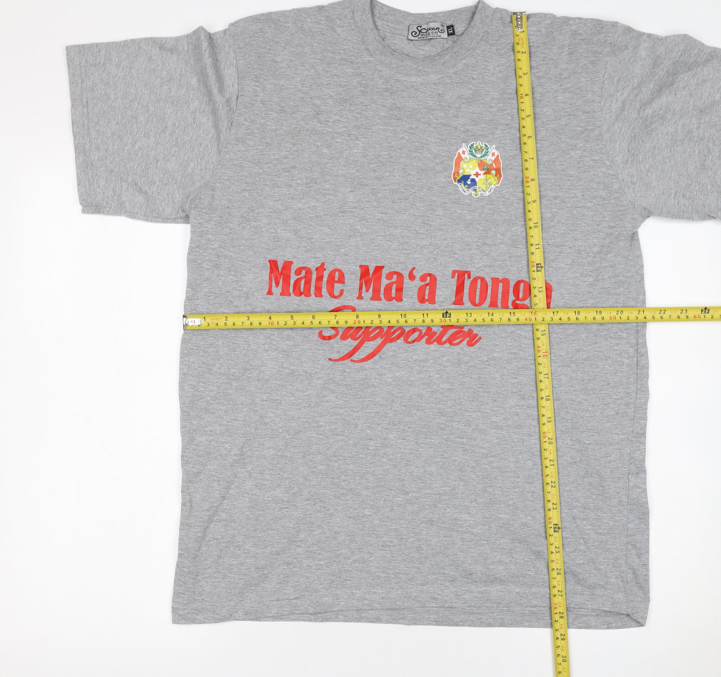 Screen Men’s Grey Mate Ma’a Tonga Supporter Graphic T-Shirt XL