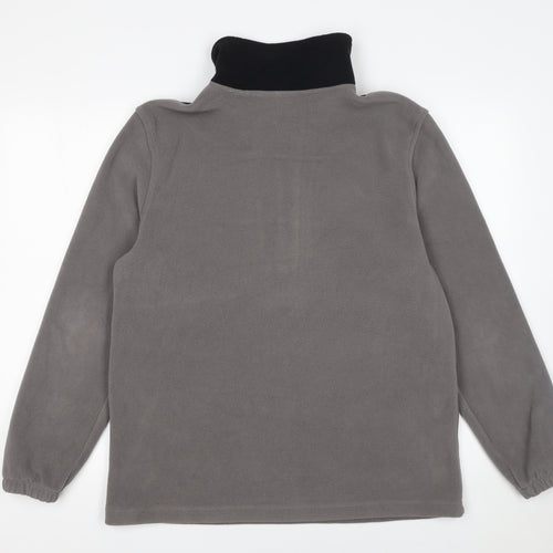 L'Amore Couture Womens Grey Fleece 1/4 Zip Pullover Sweatshirt Size 10