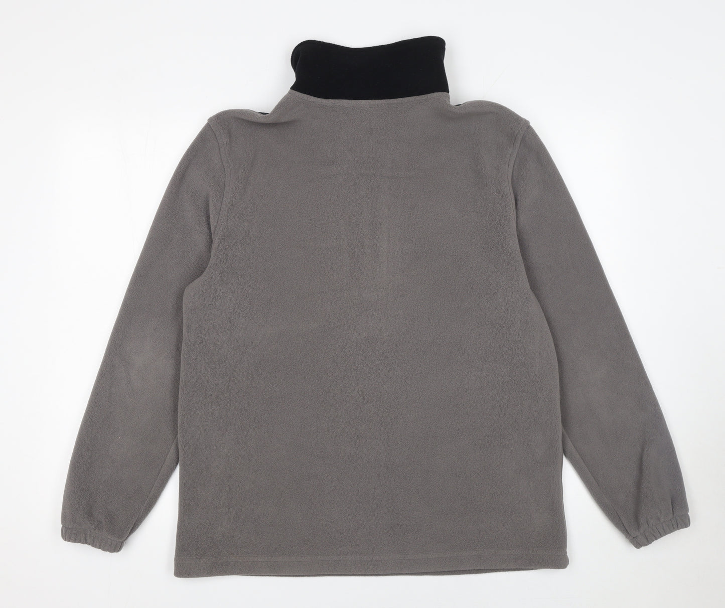 L'Amore Couture Womens Grey Fleece 1/4 Zip Pullover Sweatshirt Size 10