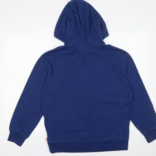 Levi's Men's Blue Pullover Hoodie S Logo Cotton Blend Fleece