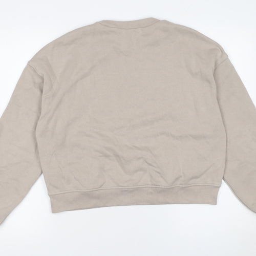 H&M Divided Women Beige Crew Neck Pullover Sweatshirt Size Small