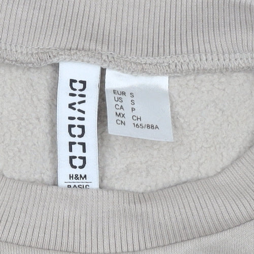 H&M Divided Women Beige Crew Neck Pullover Sweatshirt Size Small