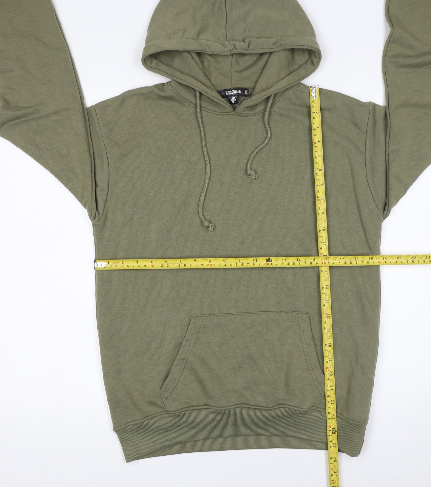 Missguided Womens Green UK 8 Pullover Hoodie Cotton Blend