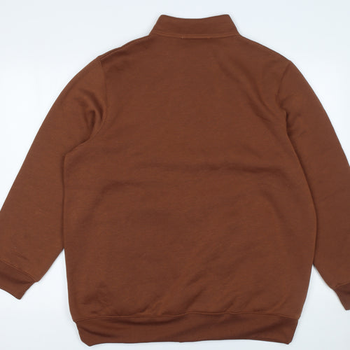 Jenny-Lee Women Brown Embroidered Button Sweatshirt Size 20