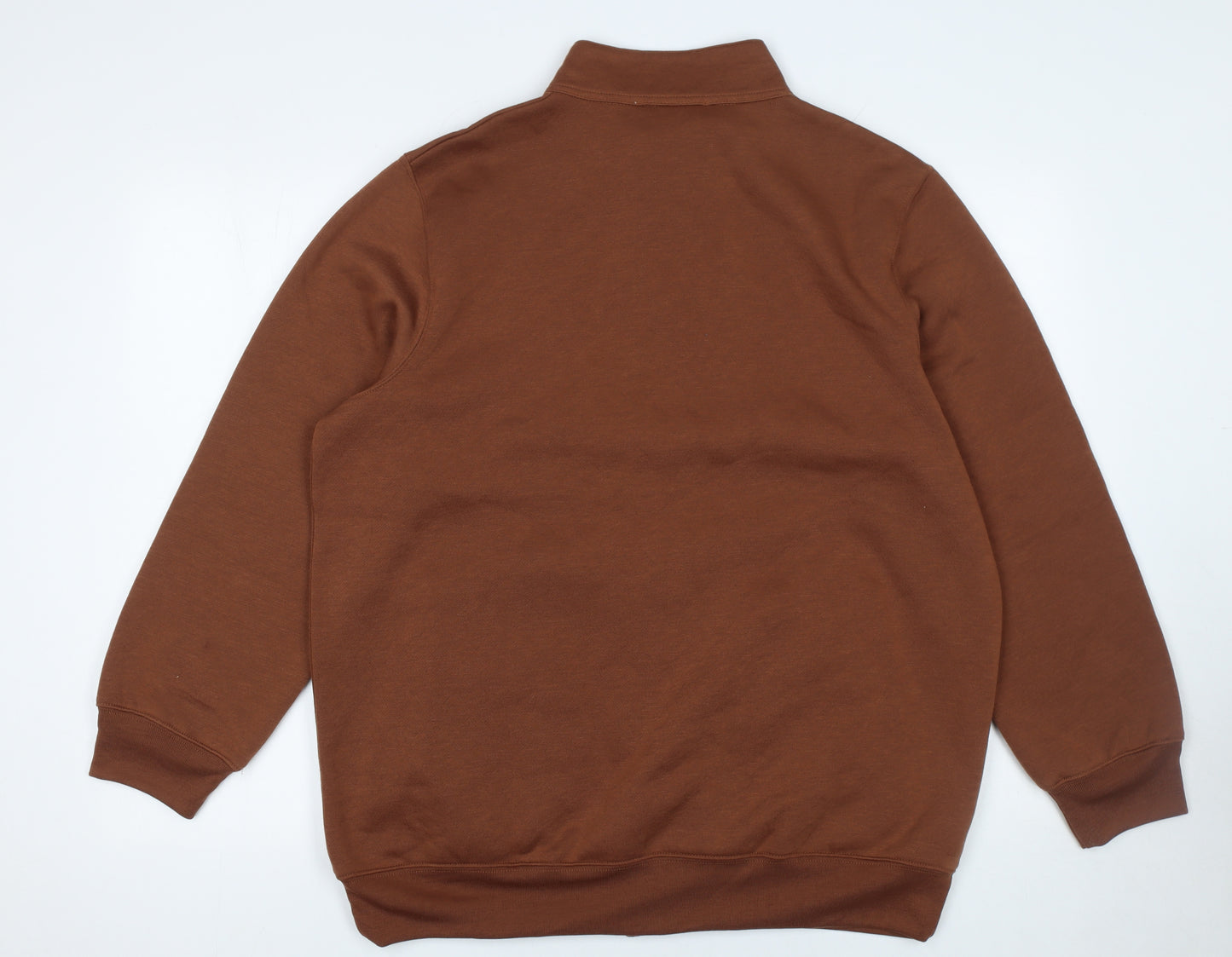 Jenny-Lee Women Brown Embroidered Button Sweatshirt Size 20