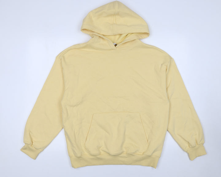 Marks and Spencer Women Yellow Pullover Hoodie Small Cotton Blend