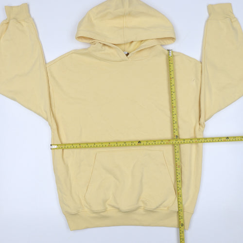 Marks and Spencer Women Yellow Pullover Hoodie Small Cotton Blend