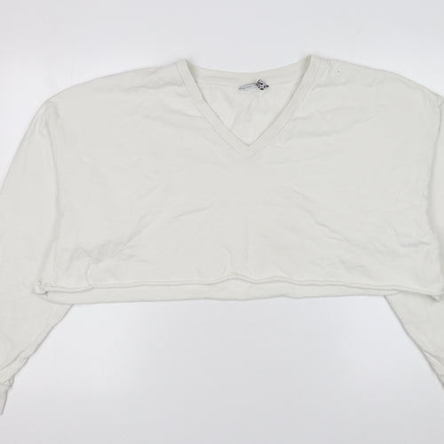ASOS Design Women’s Ivory Cropped Pullover Sweatshirt Size M