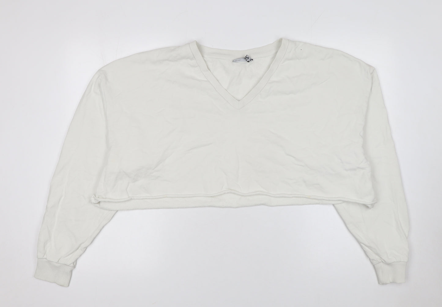 ASOS Design Women’s Ivory Cropped Pullover Sweatshirt Size M