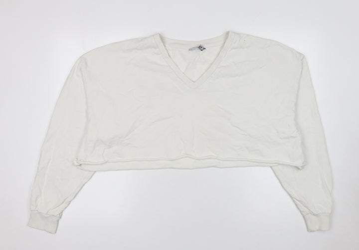 ASOS Design Women’s Ivory Cropped Pullover Sweatshirt Size M