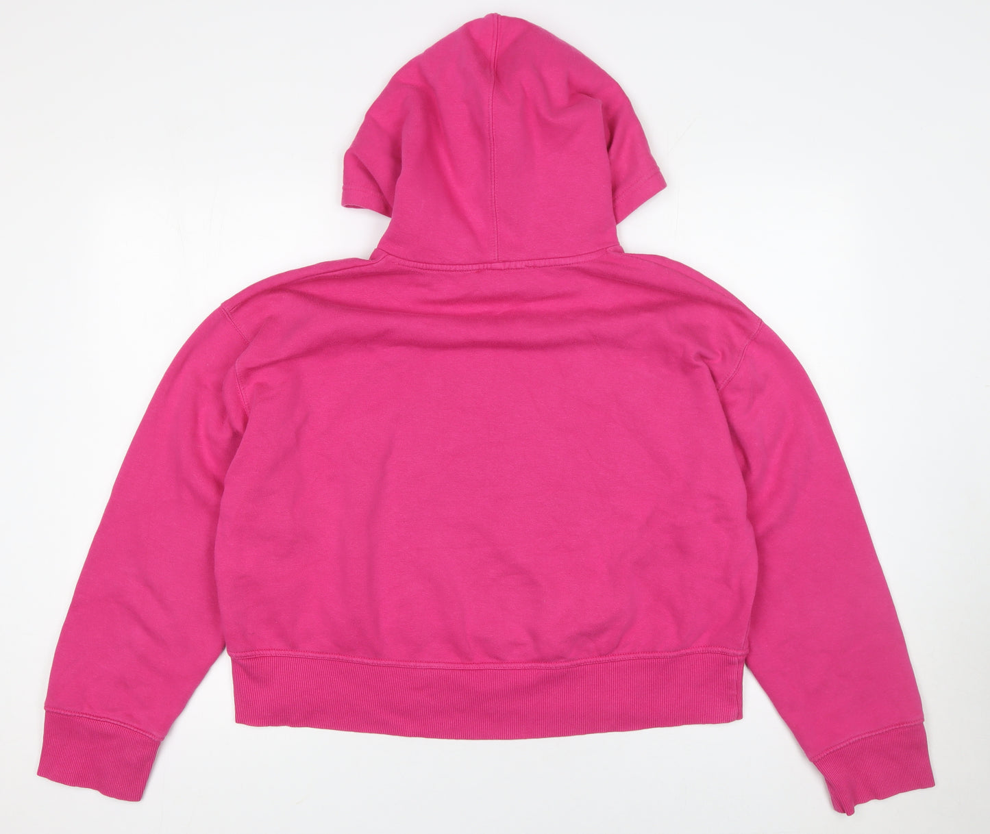 ZARA Womens Pink Pullover Hoodie Cotton Blend Size L Relaxed Fit