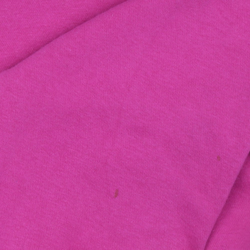 ZARA Womens Pink Pullover Hoodie Cotton Blend Size L Relaxed Fit