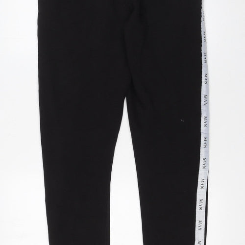 boohooMAN Men’s Black Joggers S Regular Fit Tapered Casual Fleece