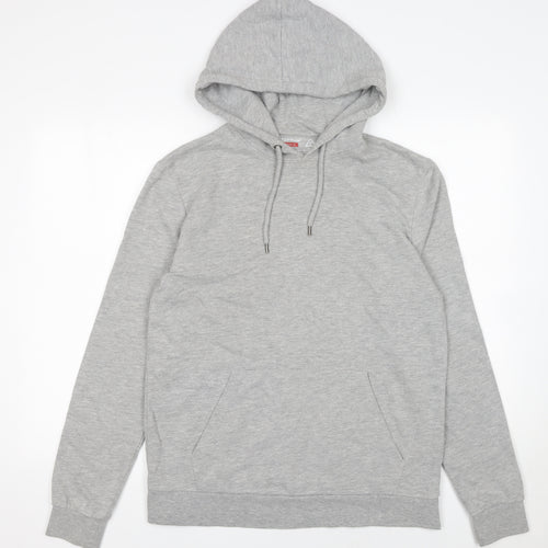 Topman Mens Grey Classic Fit Pullover Hoodie Size S