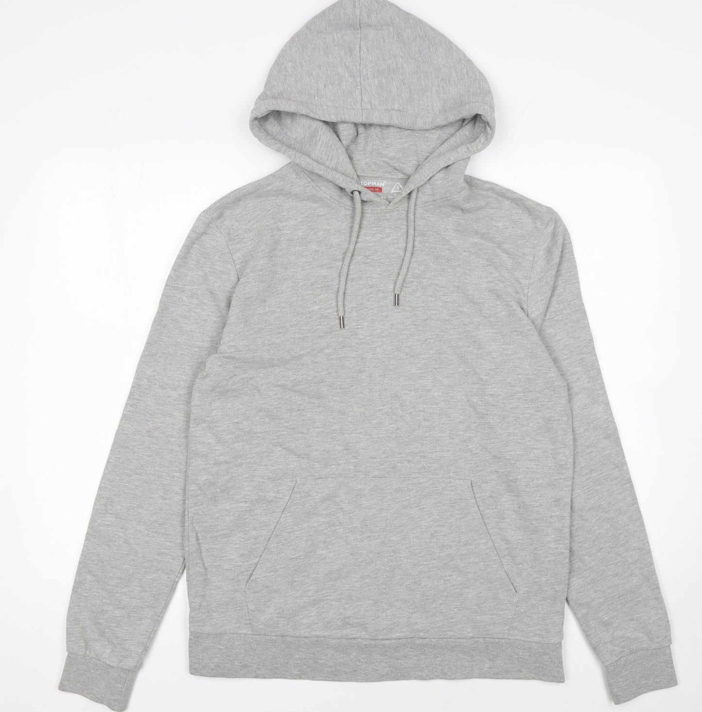 Topman Mens Grey Classic Fit Pullover Hoodie Size S