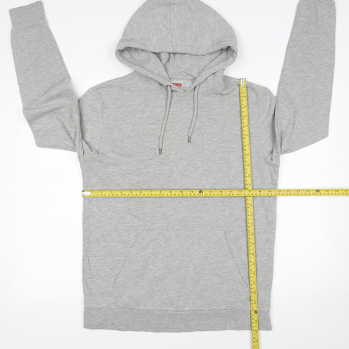 Topman Mens Grey Classic Fit Pullover Hoodie Size S