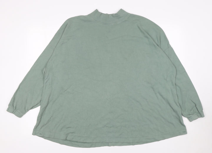 ASOS Design Women’s Green Cotton Mock Neck Oversized Sweatshirt UK 10