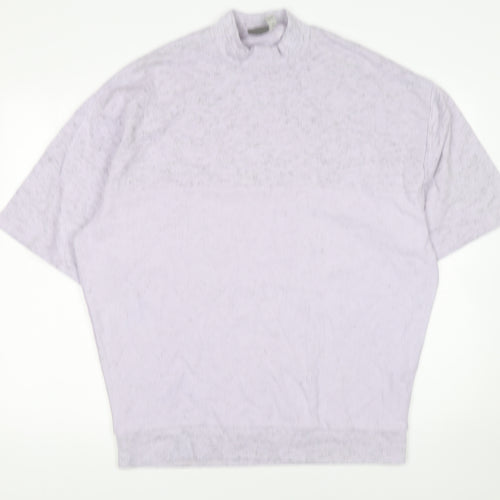 ASOS Men’s Purple Mock Neck Relaxed Fit Short Sleeve T-Shirt Size M