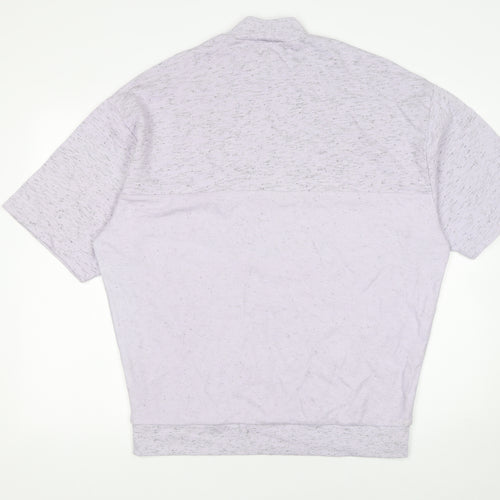 ASOS Men’s Purple Mock Neck Relaxed Fit Short Sleeve T-Shirt Size M