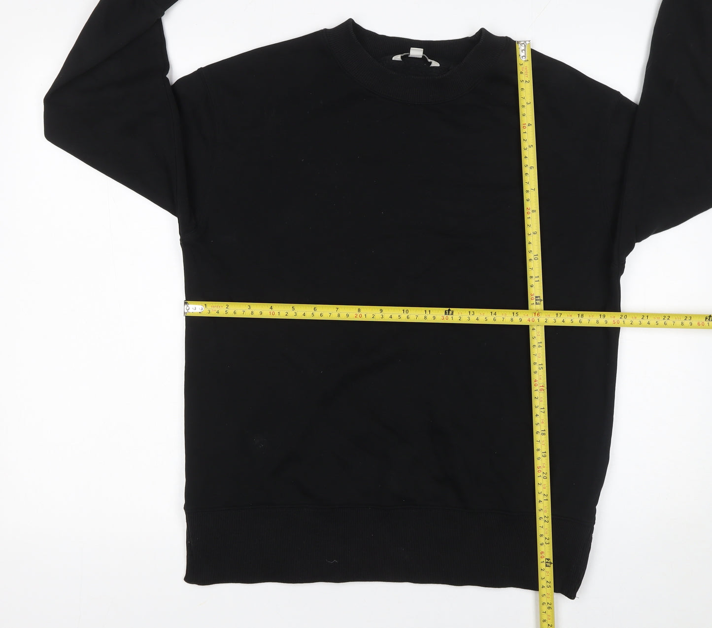Next Women Black Small Crew Neck Cotton Sweatshirt