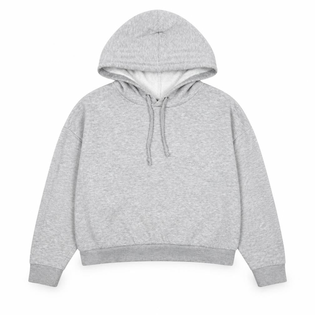 Front view of Marks & Spencer women’s grey hoodie, size S, pullover long sleeve