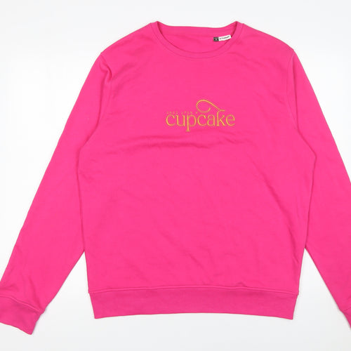 BC Collection Women Pink Organic Cotton Pullover Sweatshirt M