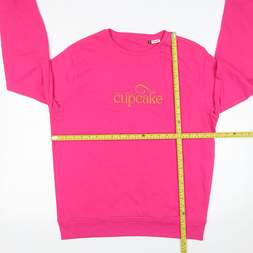 BC Collection Women Pink Organic Cotton Pullover Sweatshirt M