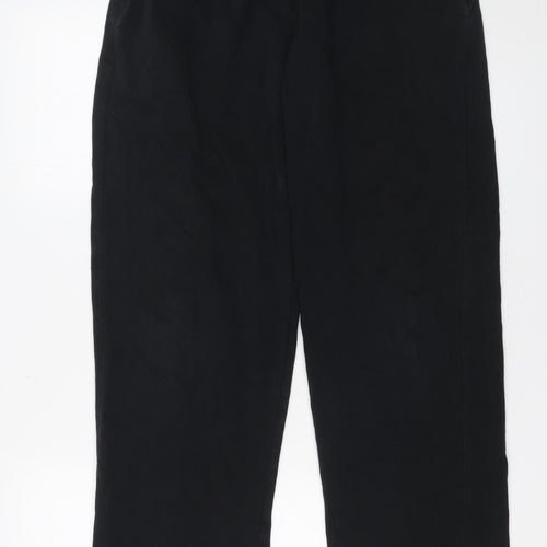 Marks and Spencer Girls Black L Sweatpants Elastic Waist Fleece Trousers