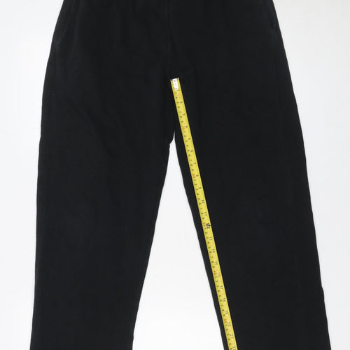 Marks and Spencer Girls Black L Sweatpants Elastic Waist Fleece Trousers
