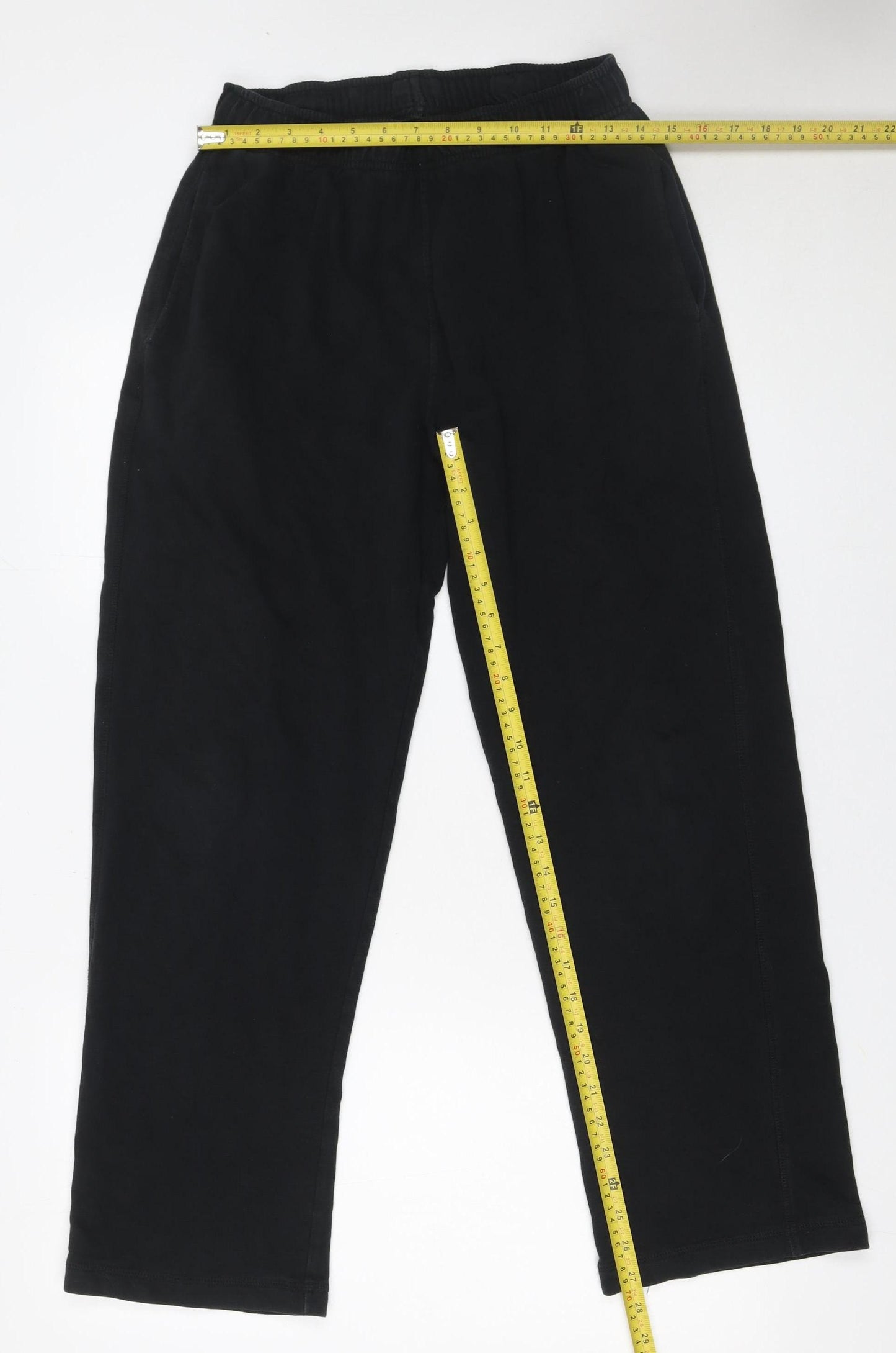 Marks and Spencer Girls Black L Sweatpants Elastic Waist Fleece Trousers