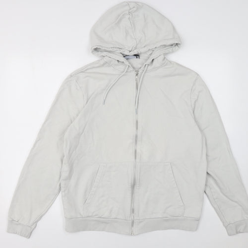 ASOS DESIGN Men's Grey Full Zip Hoodie Size L