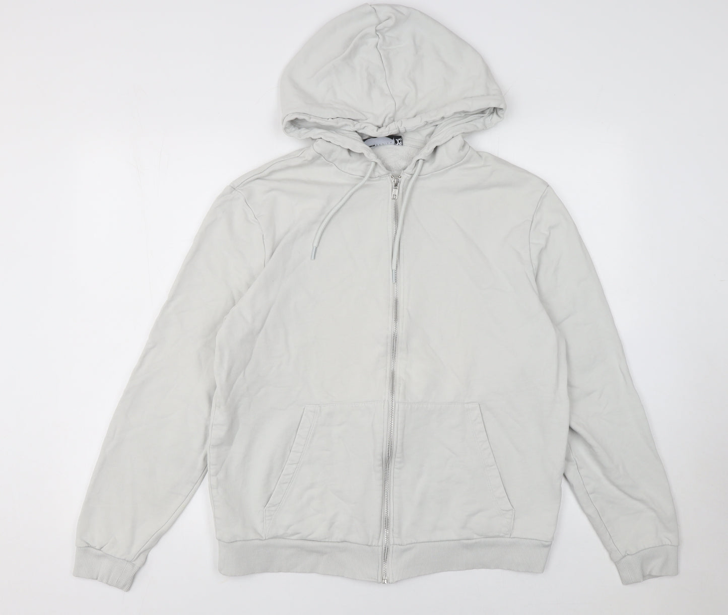 ASOS DESIGN Men's Grey Full Zip Hoodie Size L