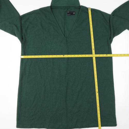 ASOS DESIGN Womens Green Size 16 Shift Knee Length V-Neck Dress