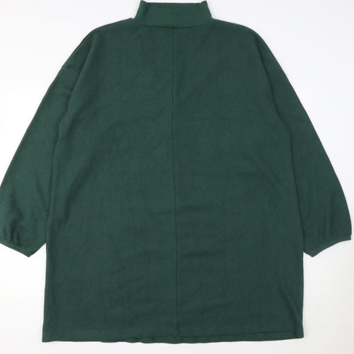 ASOS DESIGN Womens Green Size 16 Shift Knee Length V-Neck Dress